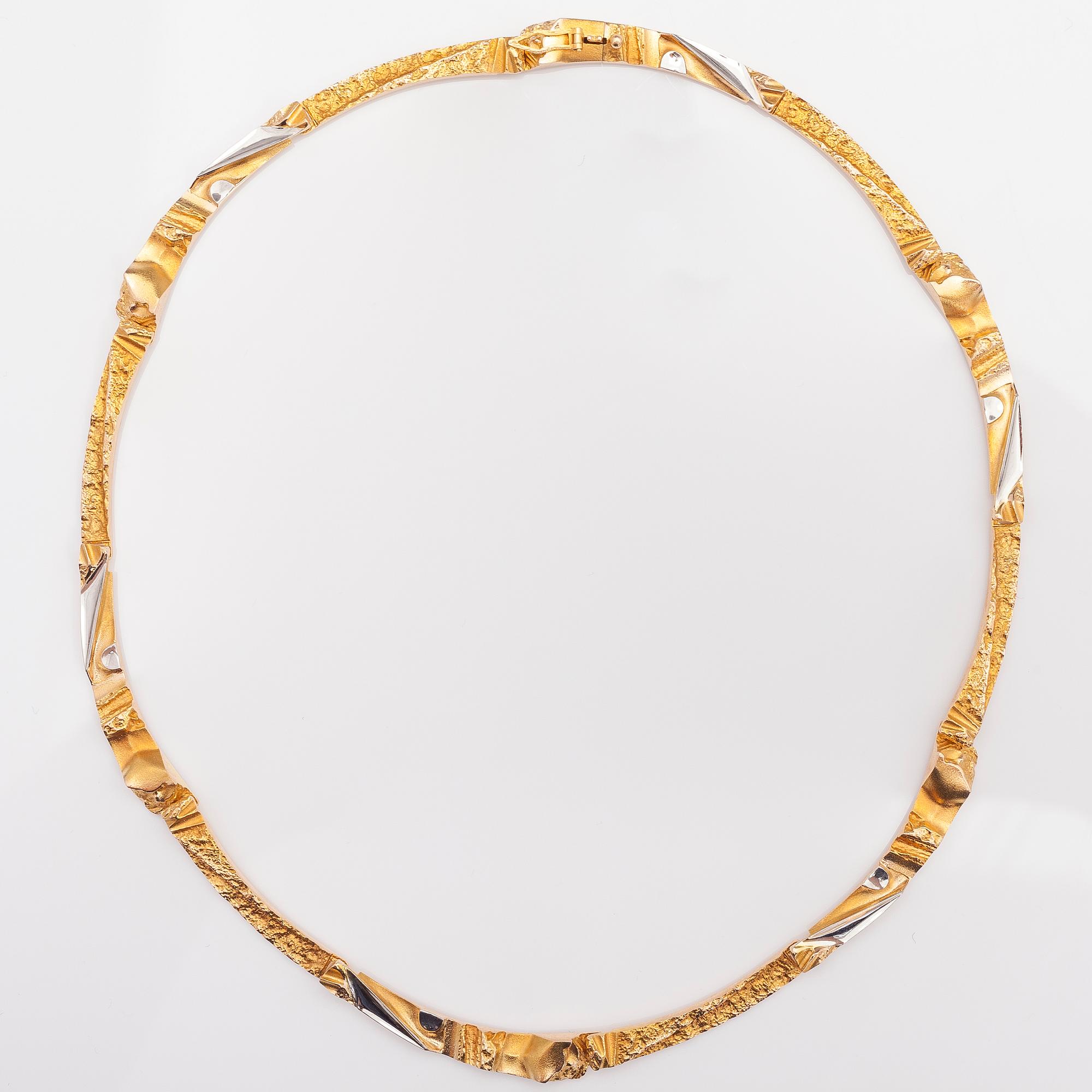 BJÖRN WECKSTRÖM, KAULAKORU "Cimignano", 14K kultaa, platinaa. Lapponia 1991.