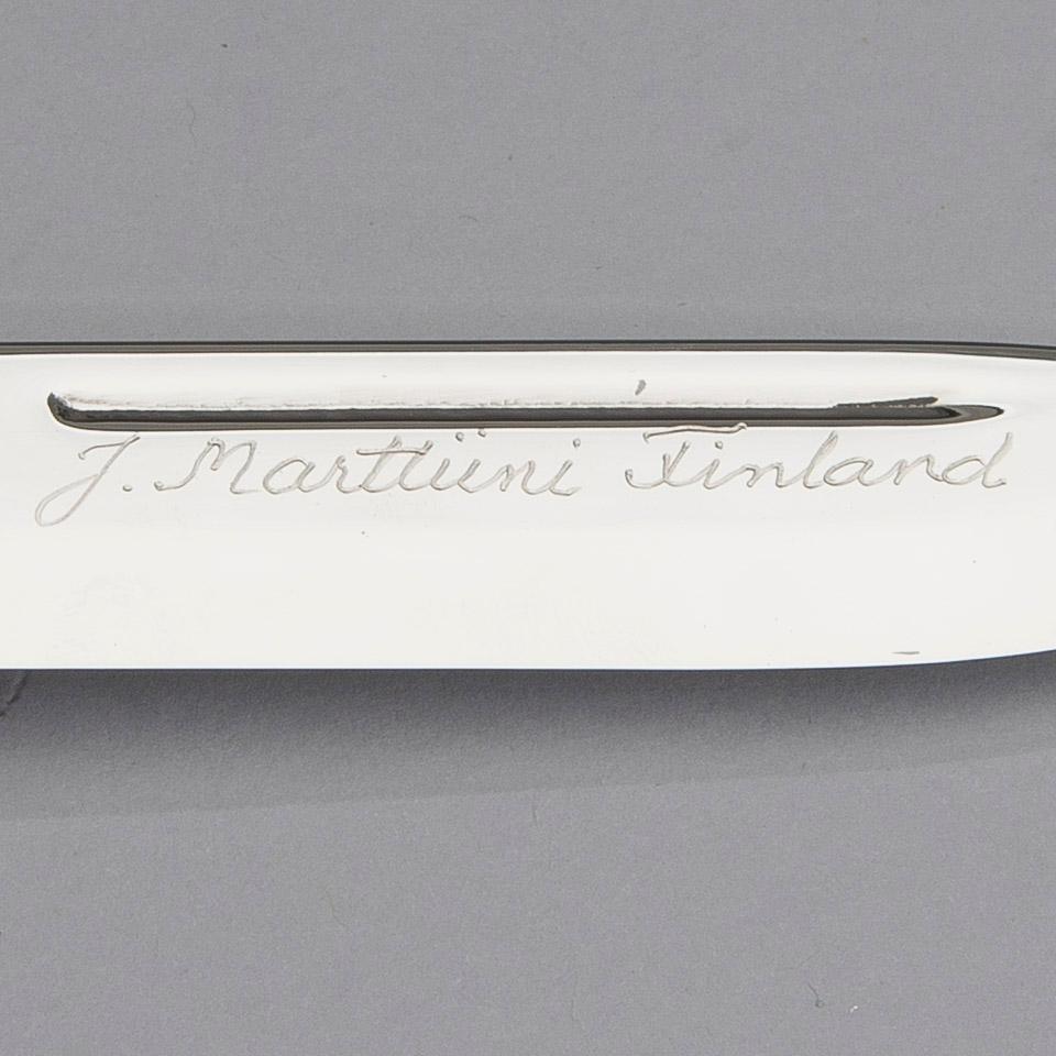 PEKKA PIEKÄINEN, PUUKKO-KNIV, Marttiini, skaft i silver, stämplad 1999.
