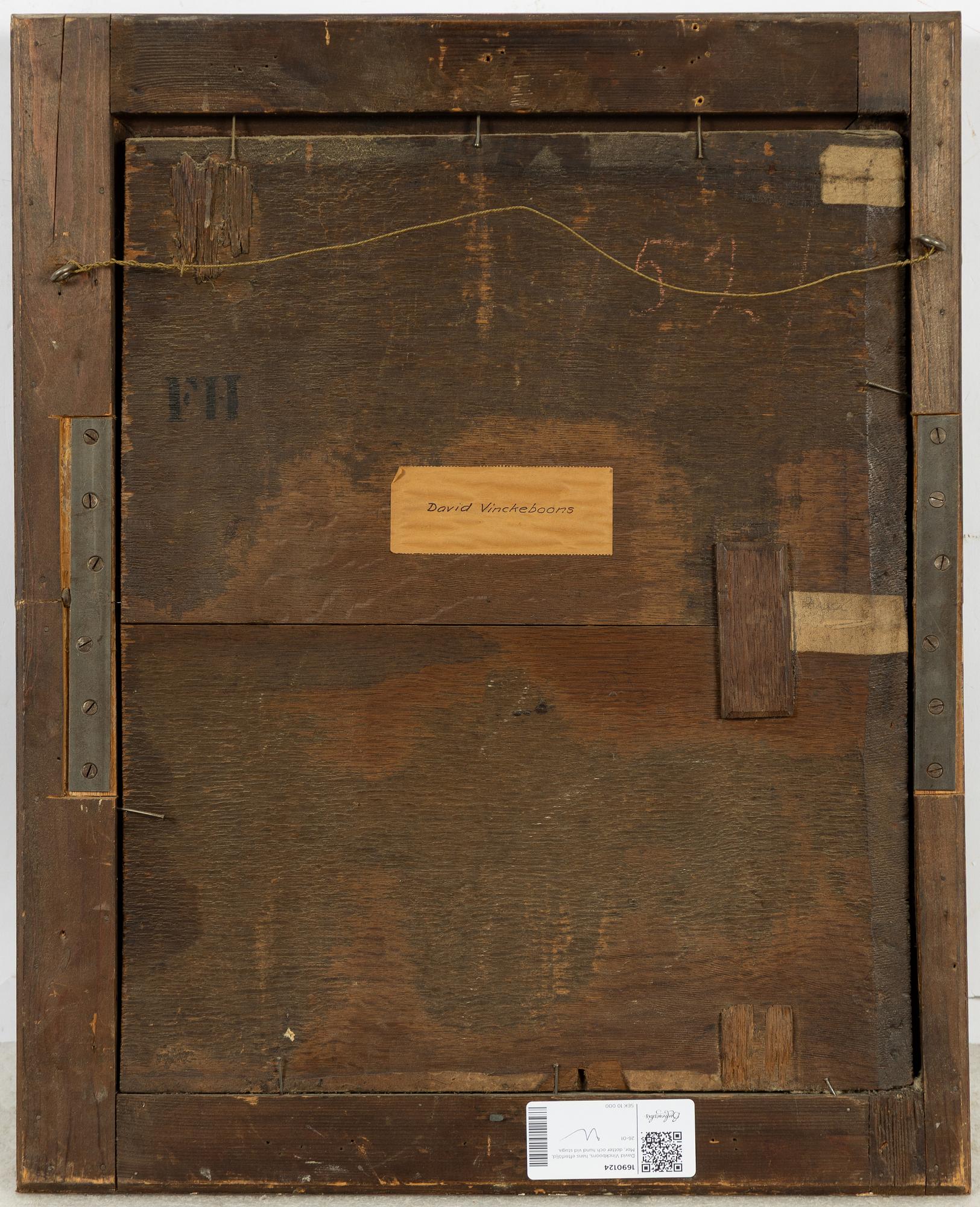 David Vinckboons, hans efterföljd, Mor, dotter och hund vid stuga.