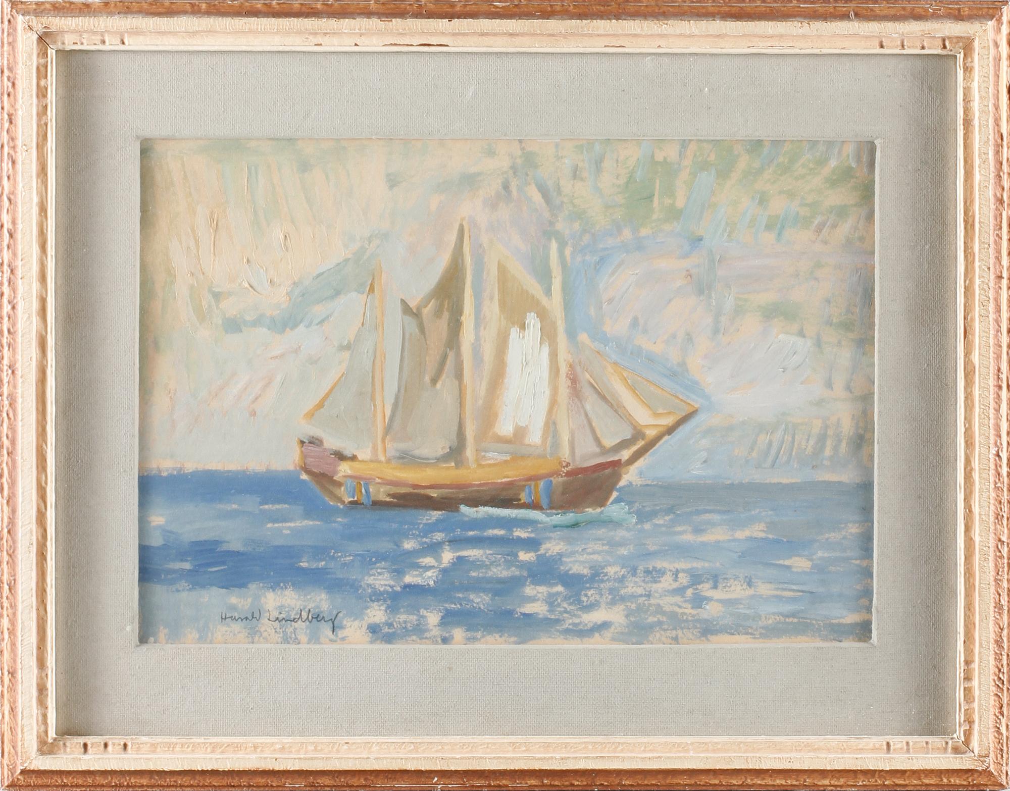 HARALD LINDBERG, olja på papper, signerad.