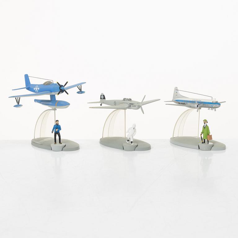 Tintin, collectible figures, 13 pieces, the airplane collection, 2013-2015, Hergé Moulinsart 2013-2015.