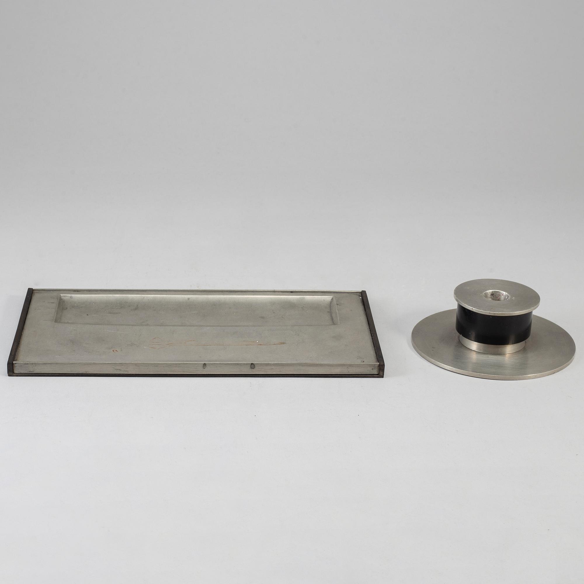 FOLKE ARSTRÖM, two pewter pieces, 1930's.