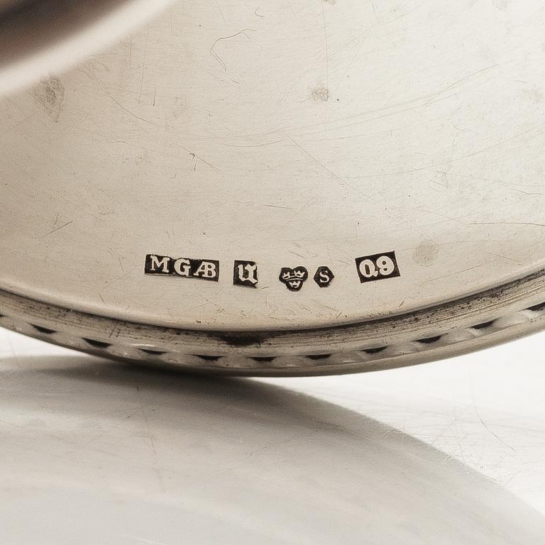 A pair of silver candlesticks, MGAB, Uppsala, 1966.