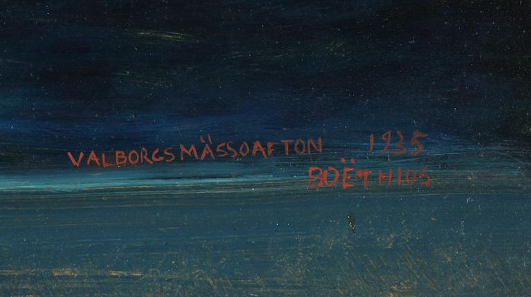 LARS BOETHIUS, olja på pannå. Sign och dat 1935.