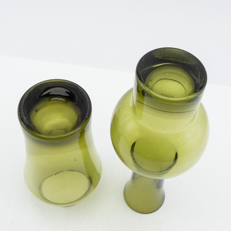 Tamara Aladin, Vases, 4 pcs, glass, Riihimäen Lasi, Finland, 1960s/70s.