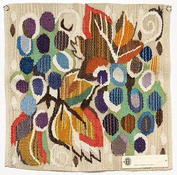 Barbro Sprinchorn, a tapestry, 'Vindruvor', tapestry variant, signed S, AB MMF, c. 36 x 36 cm.