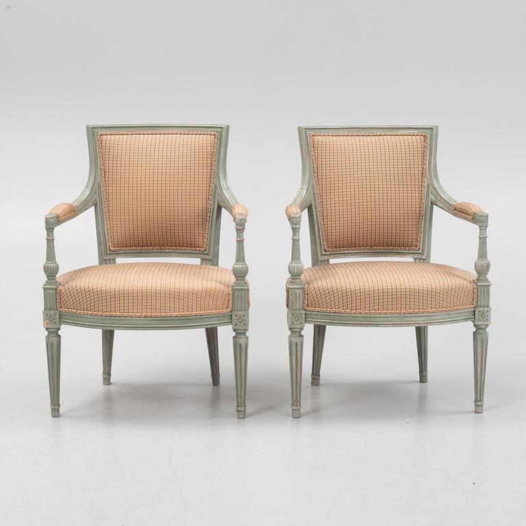 Karmstolar, ett par, directoirestil, 1900-tal.