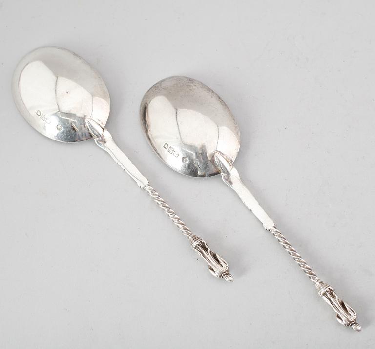 SKEDAR, 1 par, silver, England 1900-tal. Total vikt 95 g.