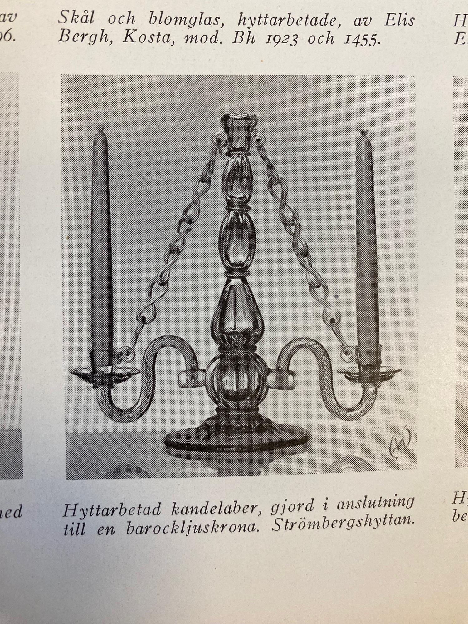 Gerda Strömberg & Knut Bergqvist, a pair of candelabra, Strömbergshyttan, 1940s.