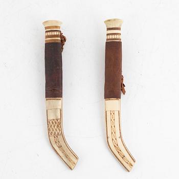 Allan Elnebro, two knives, signed, Arjeplog.