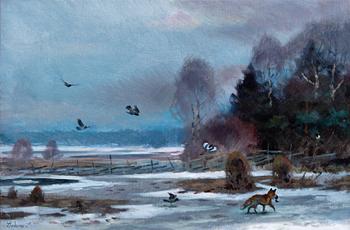 Lindorm Liljefors, "FOX AND CROWS".