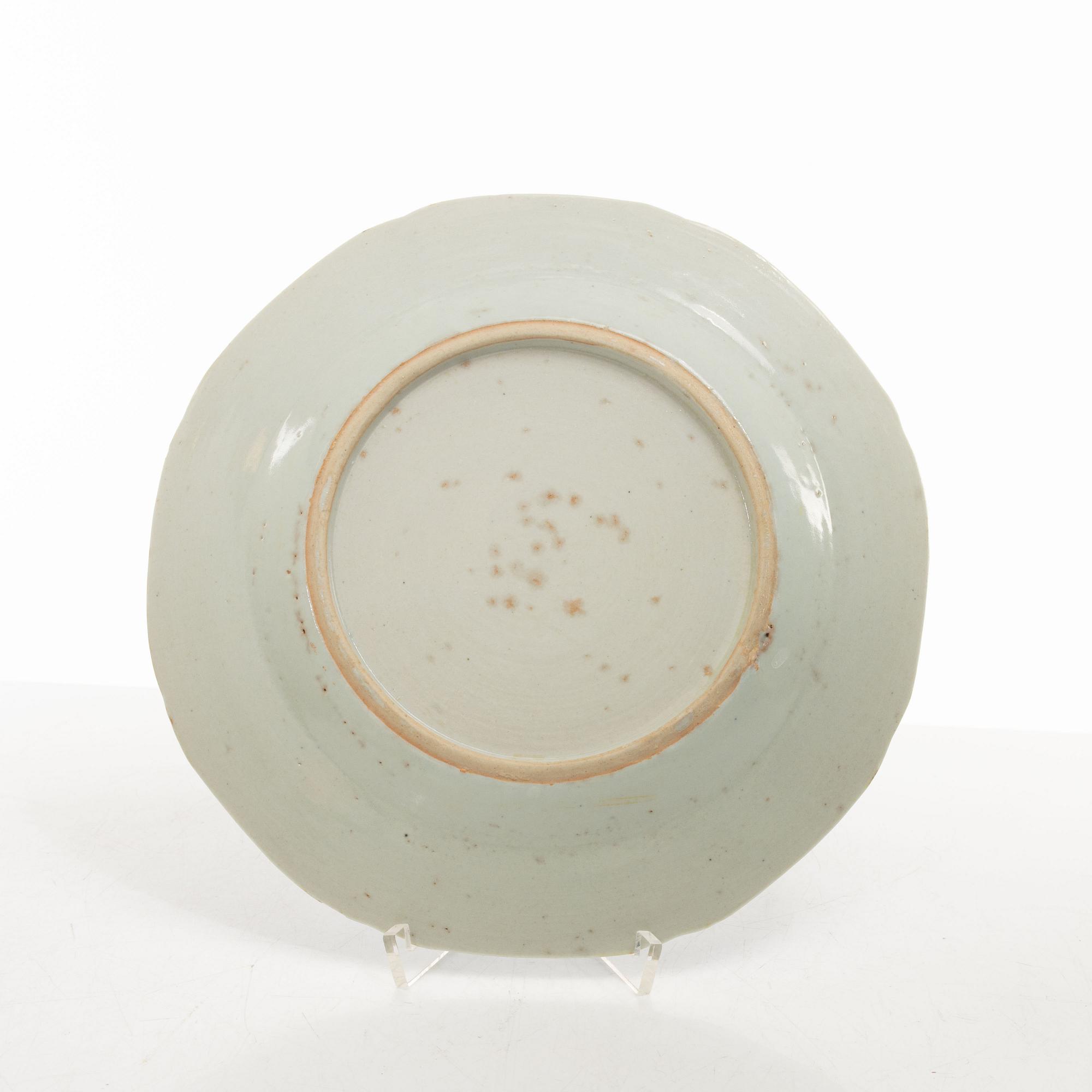 Tallrikar, 19 stycken, kompaniporslin, Kina, Qingdynastin, 1800-tal.