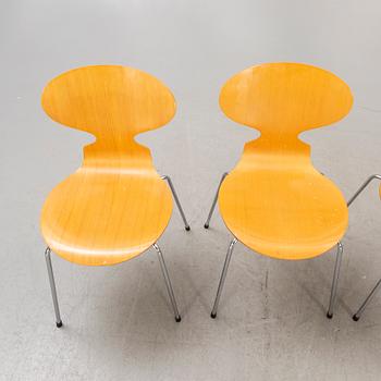 Arne Jacobsen, chairs, 4 pcs, "Myran", Fritz Hansen dated 1981.