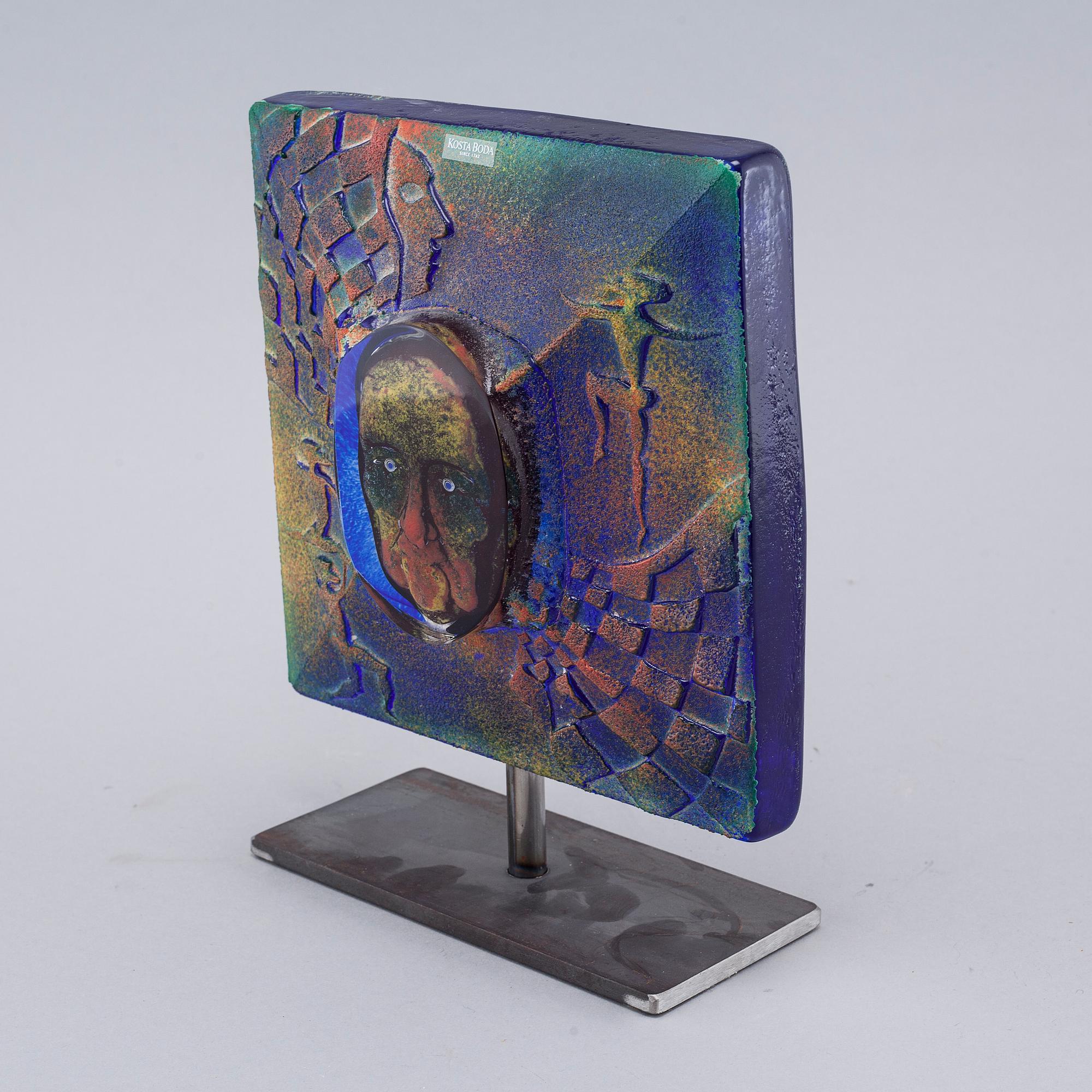 a glass sculpture for Kosa Boda, signed.