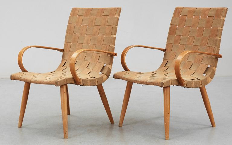 KARMSTOLAR, ett par, trol Gustaf Axel Berg, 1940-tal.