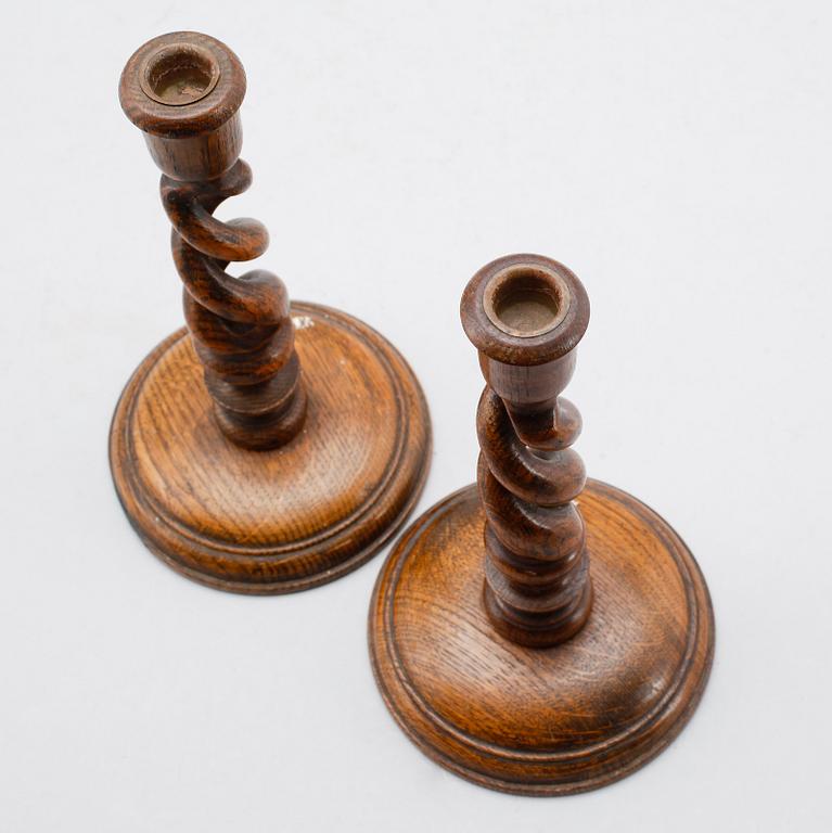 LJUSSTAKAR, 1 par, trä, 1900-talets första hälft.
