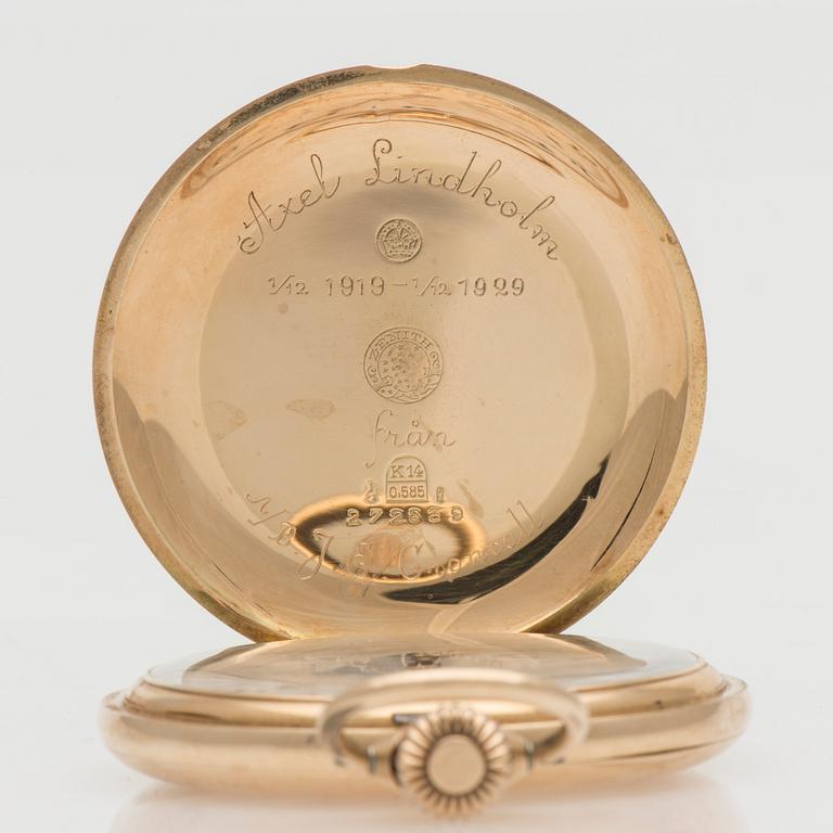 TASKUKELLO, Zenith, umpikuorinen, 14K kultaa, 1900-luvun alku.