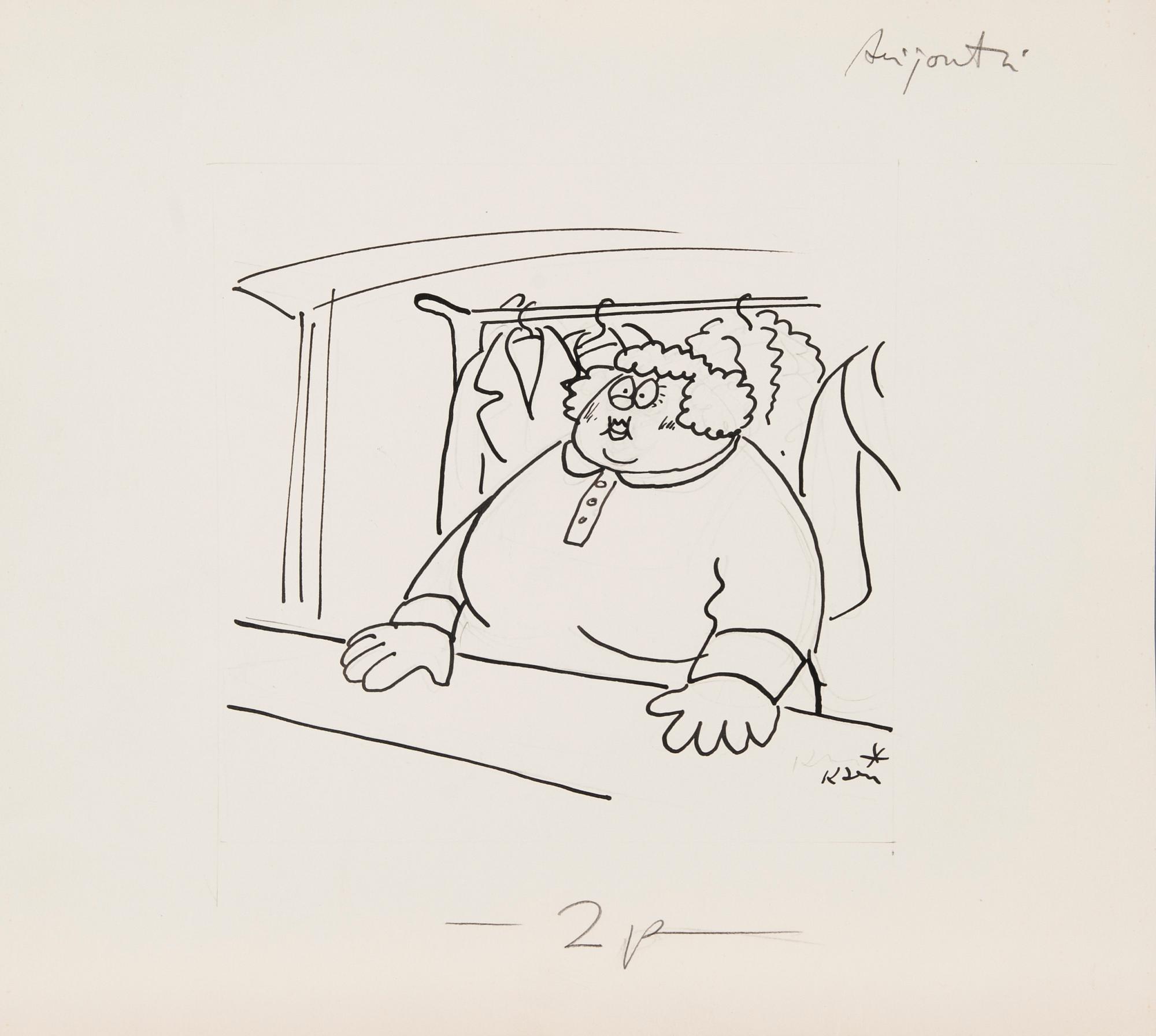 KARI SUOMALAINEN, originaltuschteckning, signerad. 1960-tal.