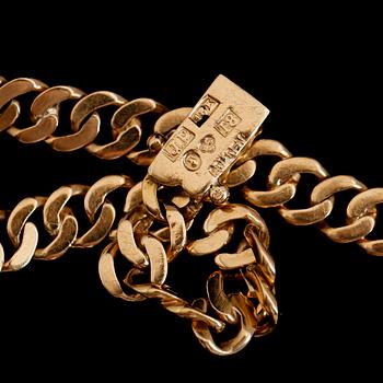 ARMBAND, 18K guld, svenska stämplar JP Stockholm 1945. Vikt 12 g.