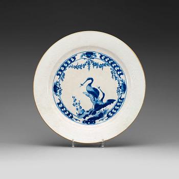 494. A blue and white armorial large charger with the arms of Grill, Qing dynasty, Qianlong (1736-95).