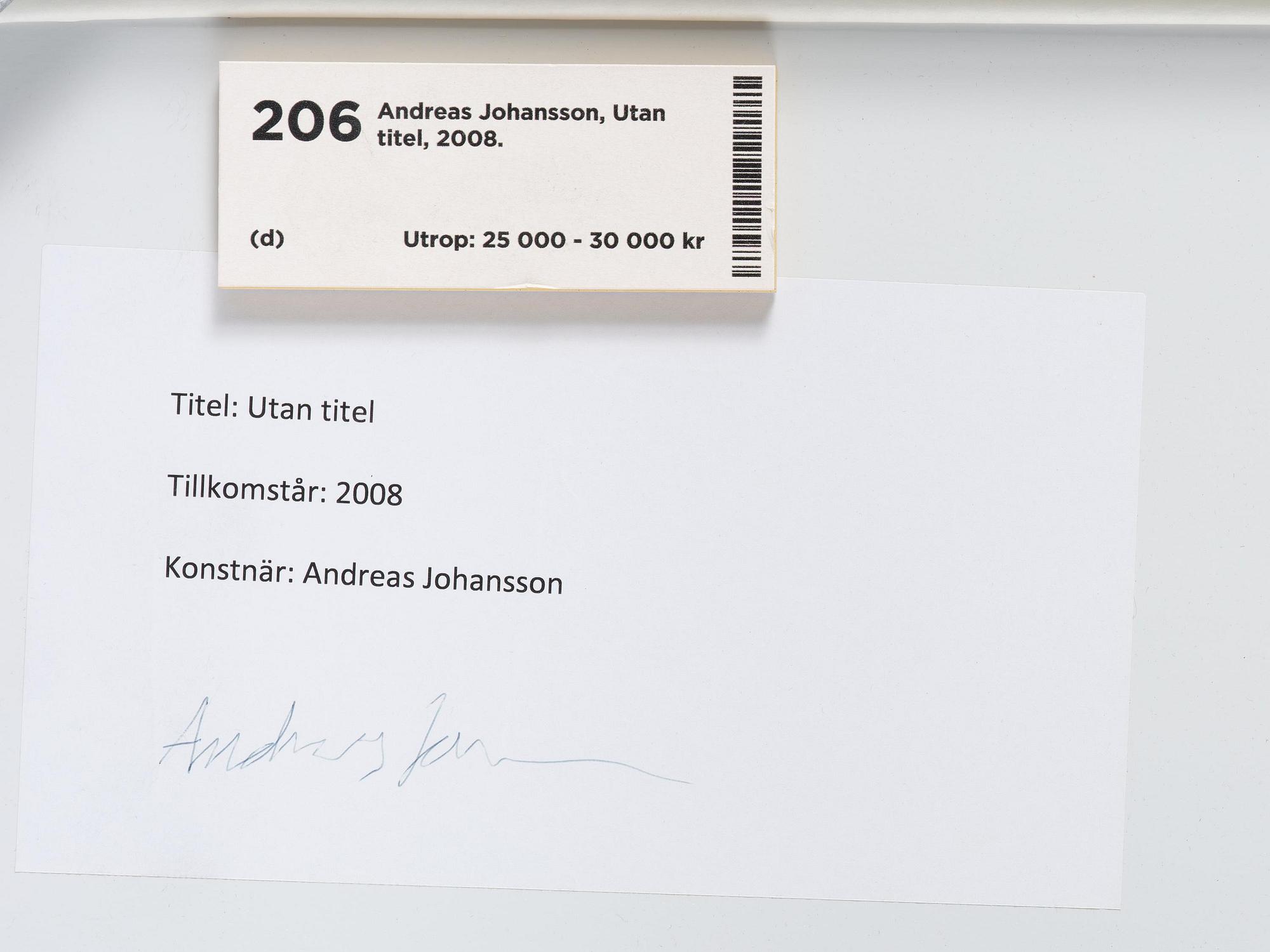 Andreas Johansson, Utan titel, 2008.