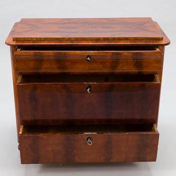 A Russian latter half of the 19th century chest of drawers in mahogany.