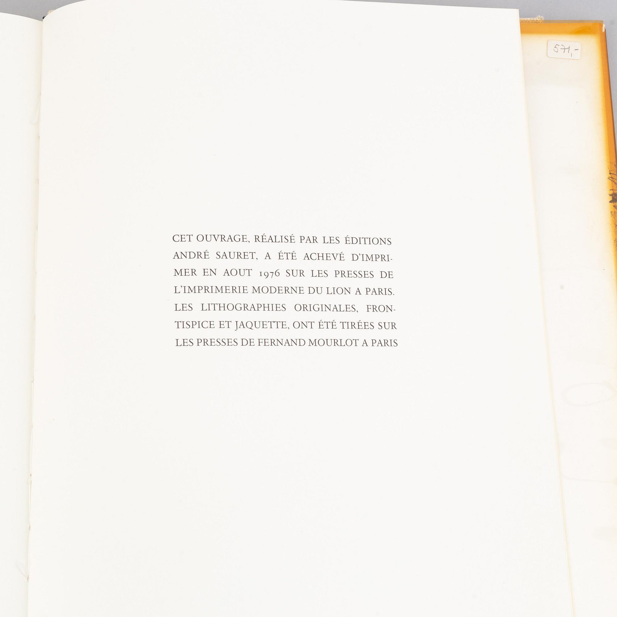 Book with lithograph, Paul Delvaux "Oevre gravé", 1976.