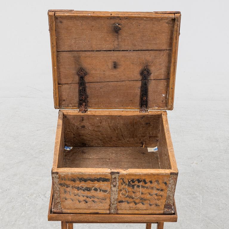 A painted chest, 19th Century.