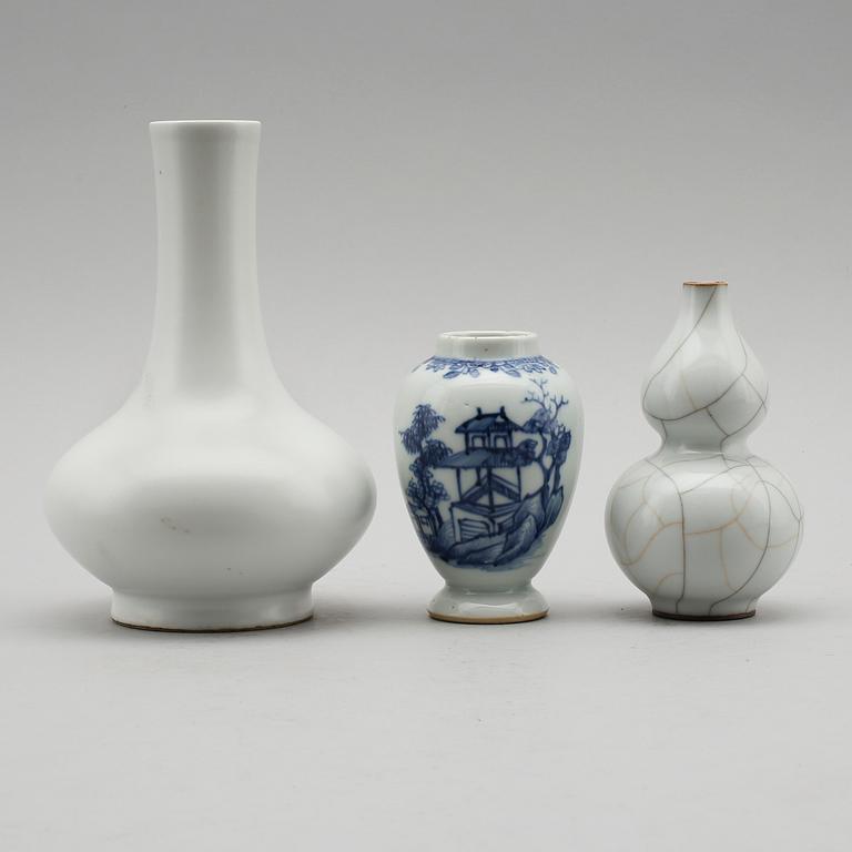 VASER, 3 st, porslin, Kina, 1900-/2000-tal.