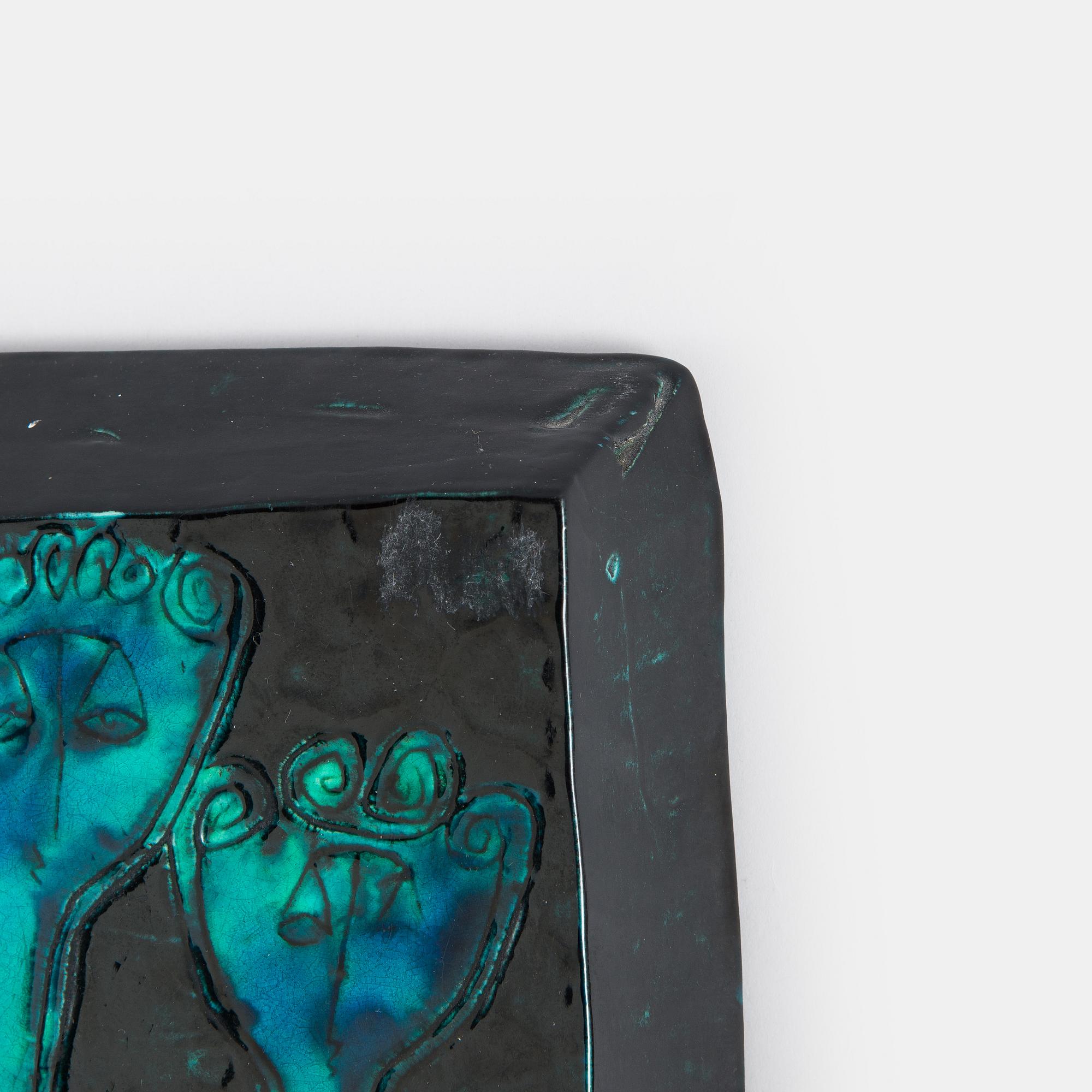 Birger Kaipiainen, väggrelief, stengods signerad Kaipiainen.