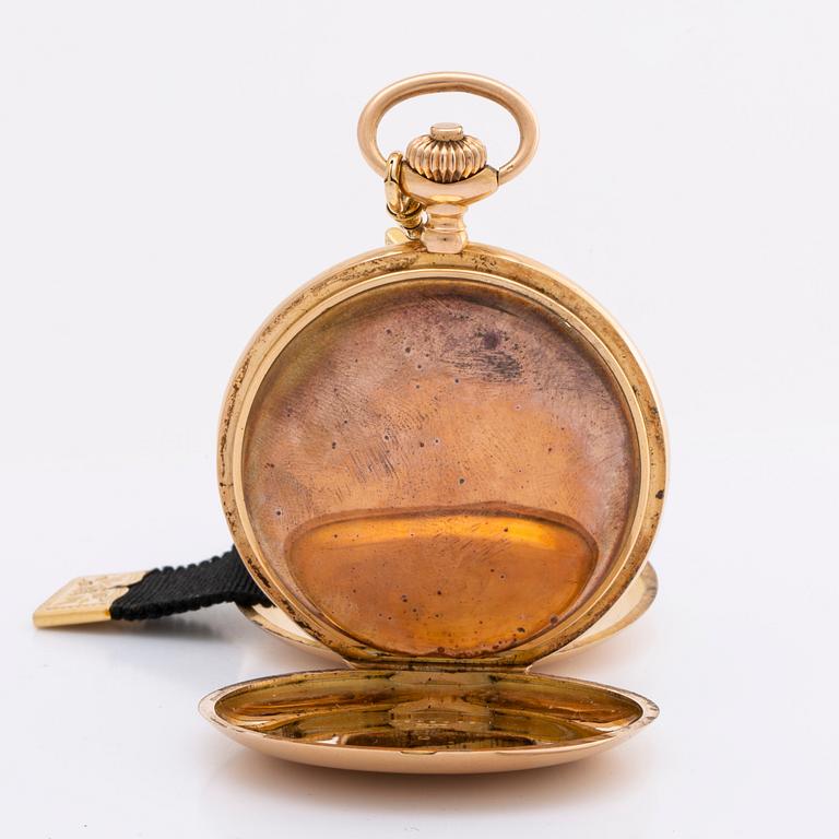 OMEGA pocket watch, riding case 18K, 53 mm.