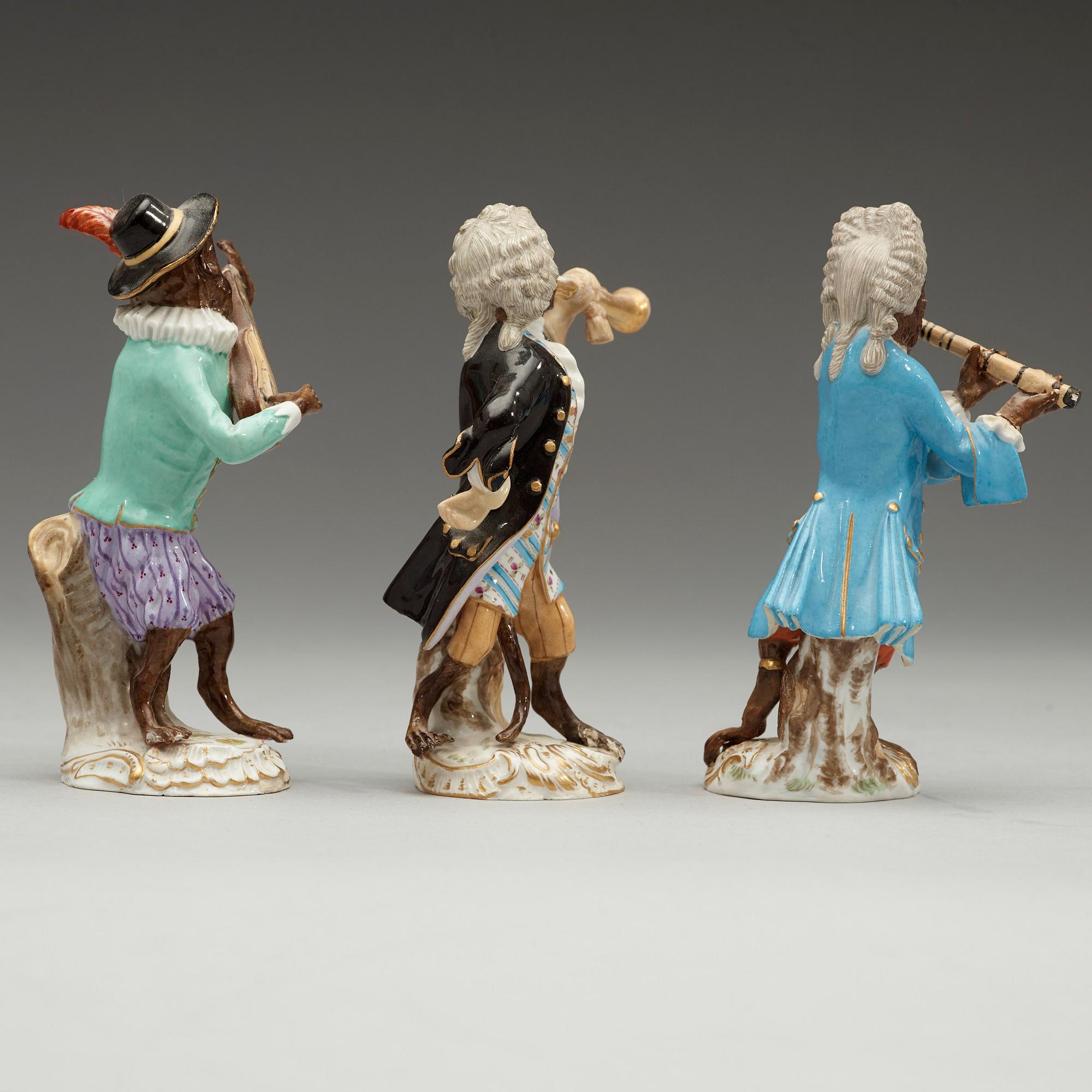 A monkey orchestra, "Affenkapelle", Meissen, late 19th Century.