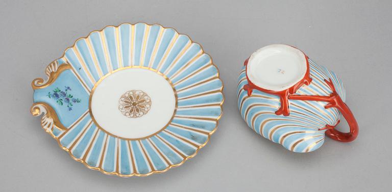 CUP AND SAUCER, A. Popov, Russia, mid 19th century.