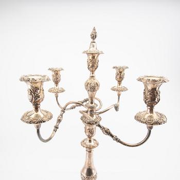 A pair of Ne Rococo epns candelabras mid 1800s.