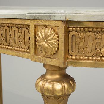A late Gustavian console table from the first half of the 19th century.