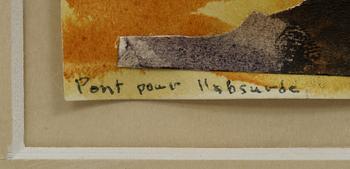 DOROTHEA TANNING, akvarell och collage, sign och dat 61.