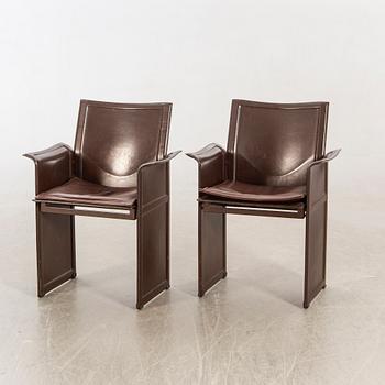Tito Agnolo armchairs, a pair, "Korium", for Matteo Grassi, second half of the 20th century.