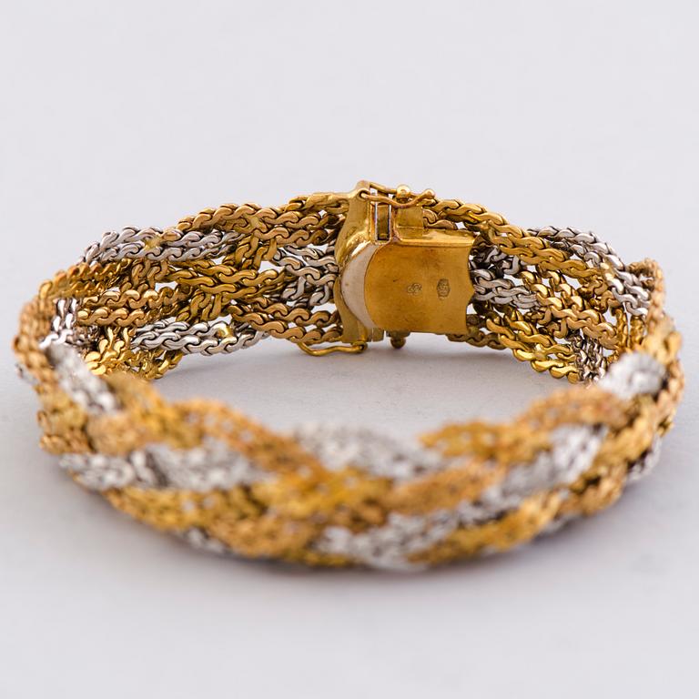 ARMBAND, 18K guld i tre färger.