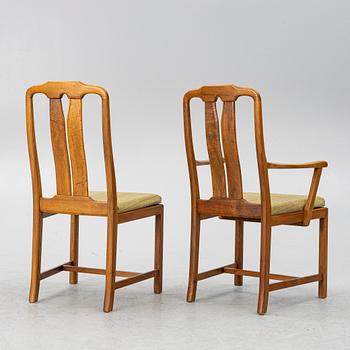 Carl Malmsten, a seven-piece dining suite, 'Ambassadör', Åfors Möbelfabrik.