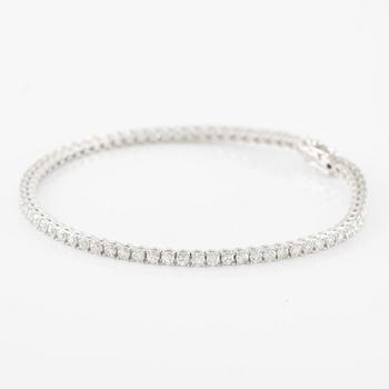 Tennisarmband 18K vitguld med åttkantslipade diamanter.