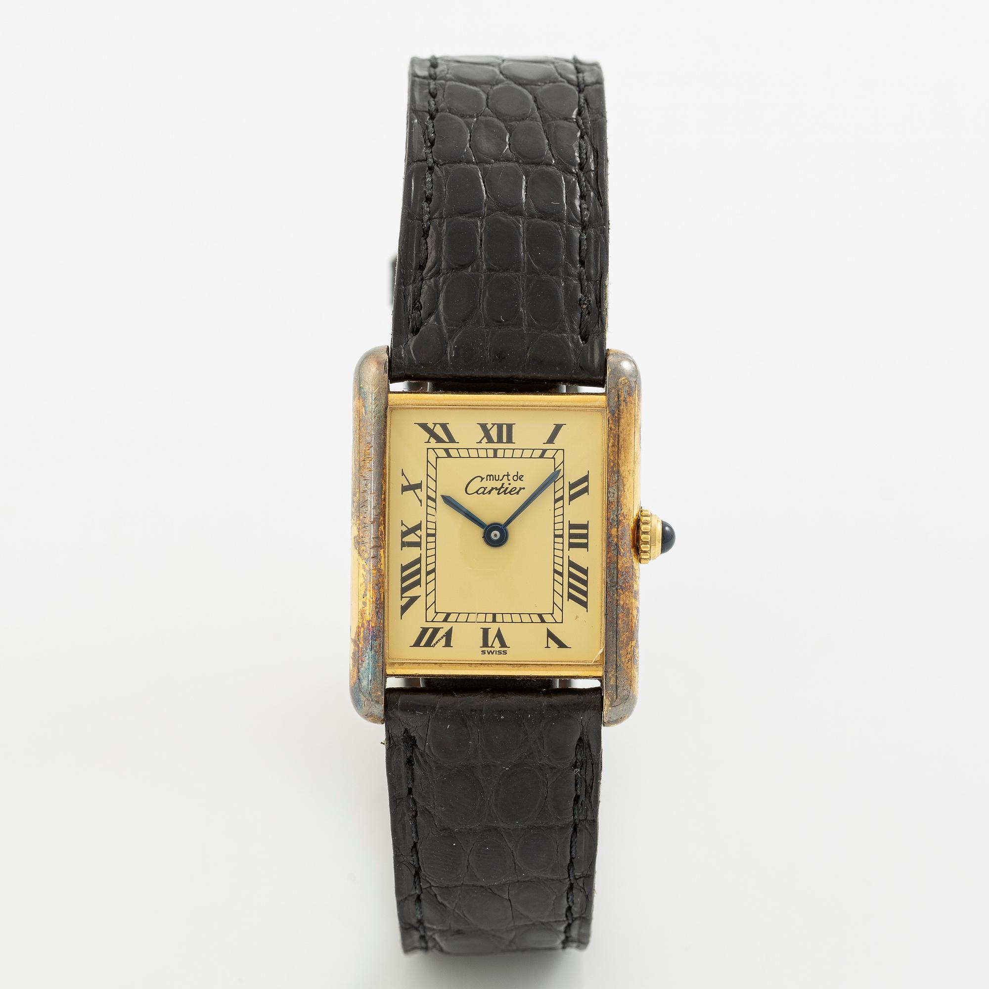 must de CARTIER, Tank, armbandsur, 23,5 x 23,5 (31) mm.
