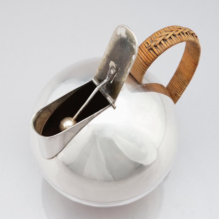 Sylvia Stave, an alpacca hot water jug, C.G. Hallberg, Stockholm 1930s. This model was designed around 1932/1933,