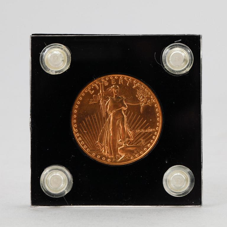 GULDMYNT, 24 k guld, 25 dollar, USA, 1986, 1/2 ounce, ca 14,17g.