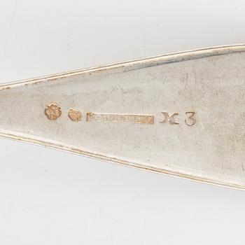 A set of five silver dining spoons, mark of Bengt Tornberg, Linköping 1828.