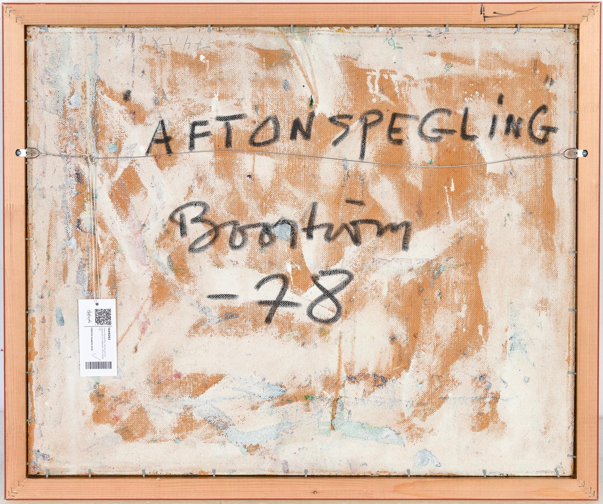 Harry Booström, oil on panel, signed and dated -78 verso.