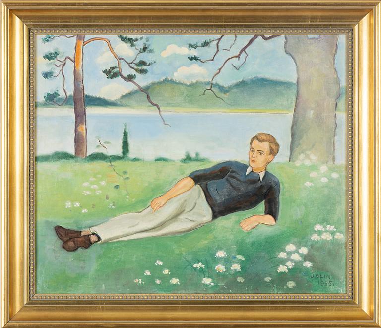 Einar Jolin, olja på duk, signerad Jolin och daterad 1945.