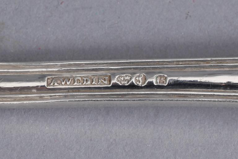 MATSKEDAR, 5+3, silver, modell Engelsk snäck, bla Anders Wedin, Söderhamn, 1864-74. Tot ca 466 gram.