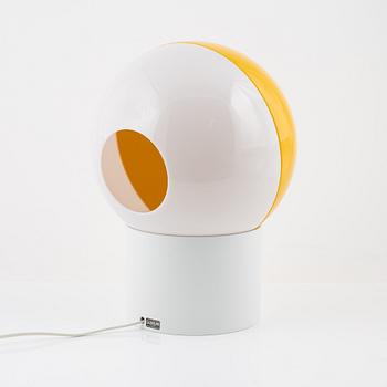 Uno & Östen Kristiansson, a yellow plastic 'Luno' model 1241 table lights, Luxus, Vittsjö.