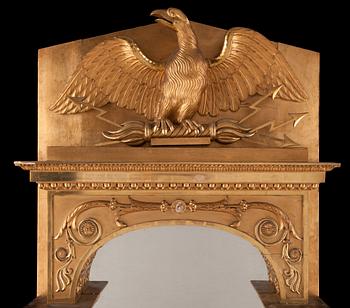 A Swedish Empire mirror and console table by P. G. Bylander.
