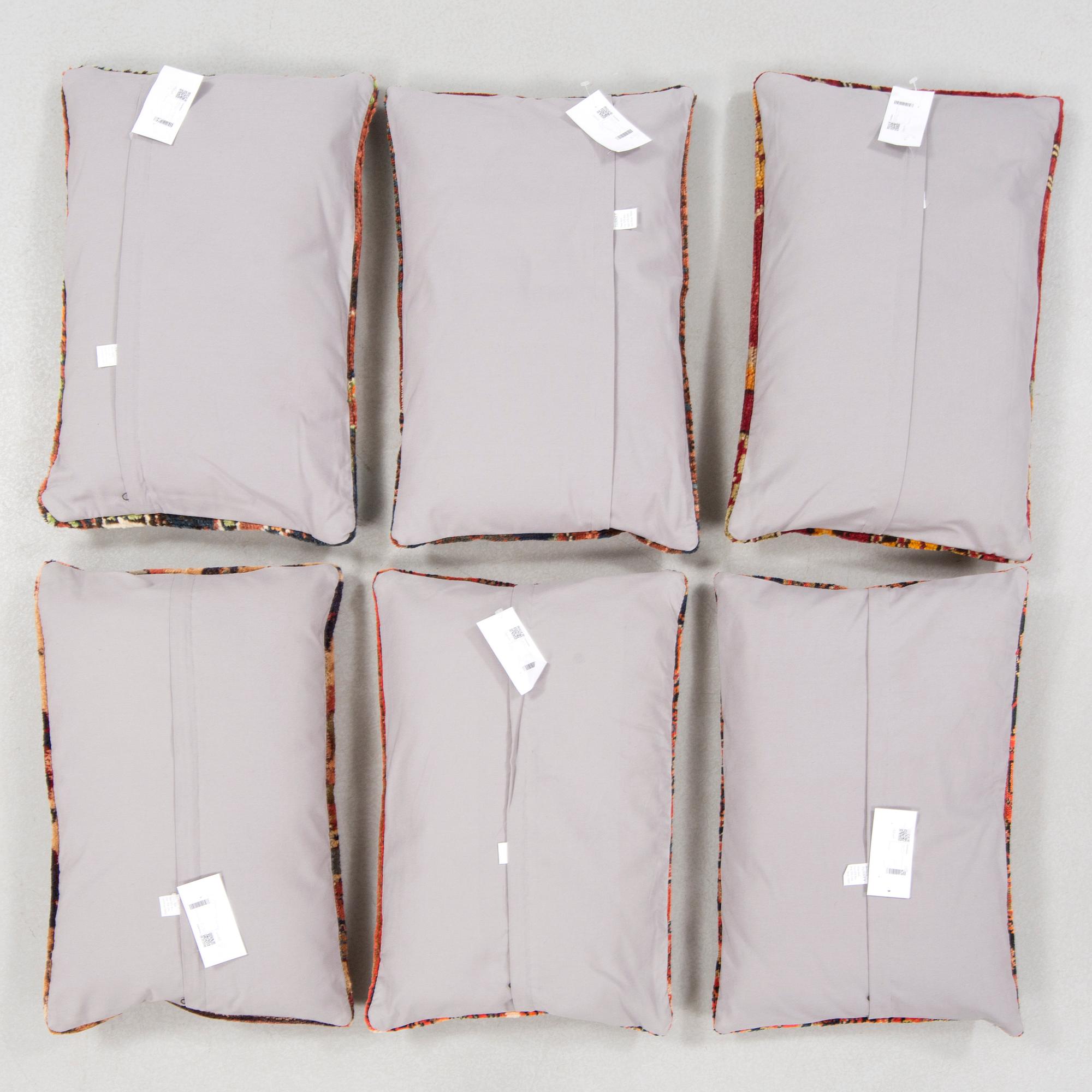 KUDDAR, 6 st, modern tillverkning av äldre mattor.